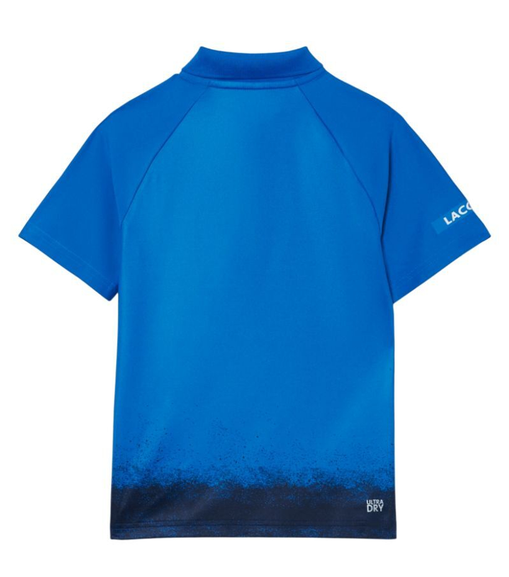 Футболка для мальчика теннисная Lacoste Kid's Lacoste x Daniil Medvedev Stretch Jersey - небесный