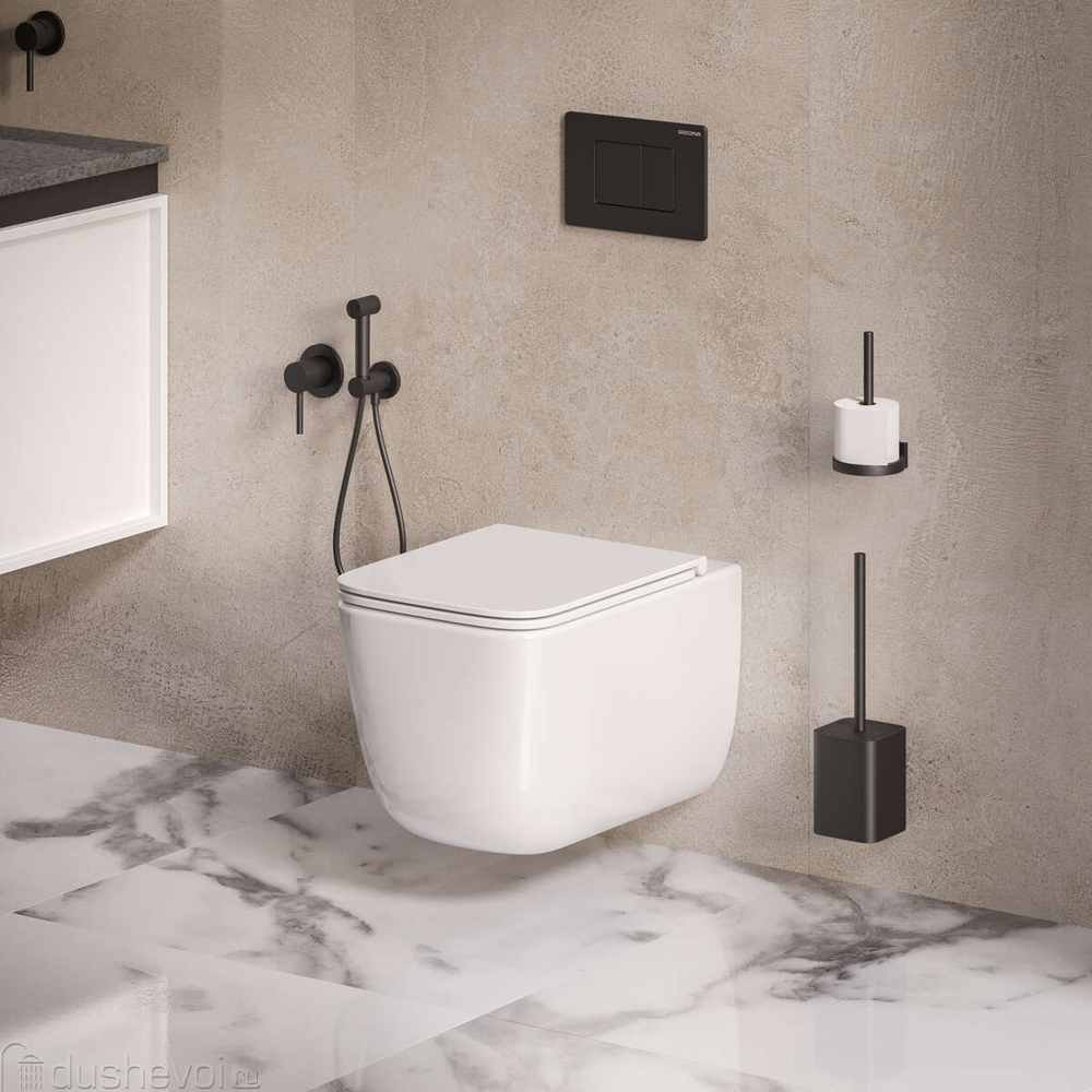 Унитаз подвесной Grossman GR-4409SQ Tornado безободковый с сиденьем микролифт 530x365x373