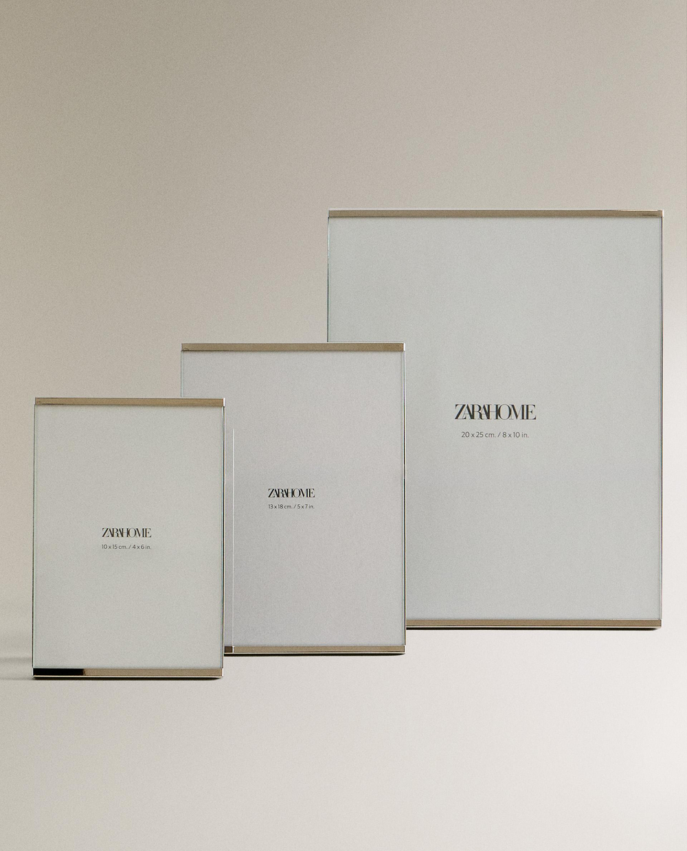 Zara Home Фоторамка из стекла, цвет серебристый, 15.5 см
