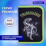 Пенал BRAUBERG, 1 отделение, полиэстер, 21х14 см, "Tyrannosaurus", 271531