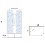 Душевая кабина River Dunay XL 120x90 MT R 10000006178 с поддоном