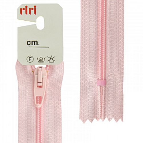 Молния пластиковая брючная неразъемная (Riri, Ткань/пластик, Светло-розовая тесьма 79018, 18)