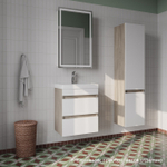 Тумба подвесная с ящиками IDDIS Zodiac, 50 см, белая/под дерево, ZOD5AB0i95