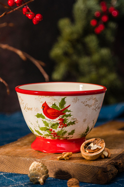 Салатник порционный 480мл Certified International Corp Красочная зима Любовь