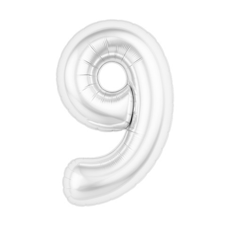 Р Цифра 9 Slim Белый блеск (40''/102 см)