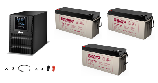 Комплект ИБП Stark Country 1000 Online One + АКБ Ventura GPL 12-150 х 3 шт.