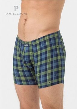 Трусы мужские боксеры удлинённые для больших мужчин Pantelemone PMHLB-1405, клетка оливковая