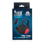 Черная вибронасадка на пенис и мошонку Bior Toys Sex Expert SEM-55231