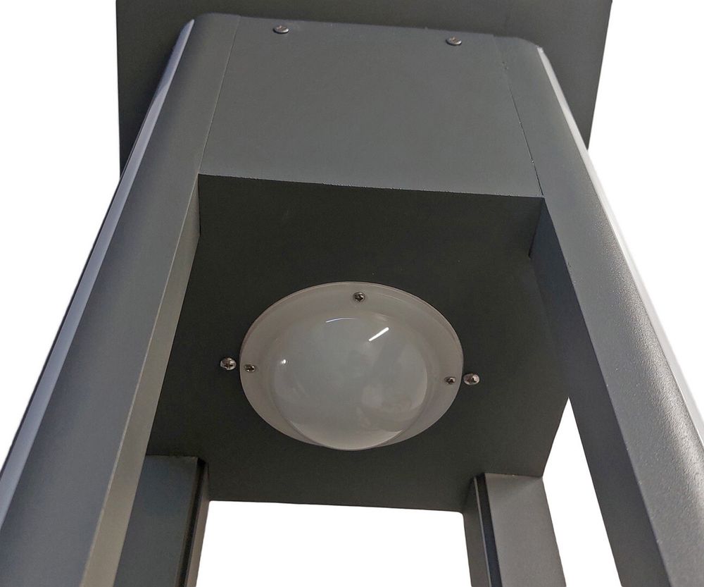 Светильник уличный Рентай серый с солнечной батареей w20*20 h80 Led 8W (4000K) Декоративная подсветка синяя. С пультом ДУ