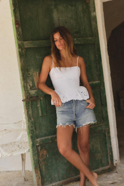 ZARA ТОП ИЗ ПОПЛИНА В БЕЛЬЕВОМ СТИЛЕ, БЕЛЫЙ