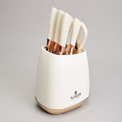 НАБОР НОЖЕЙ AGNESS НА ПЛАСТИКОВОЙ ПОДСТАВКЕ, 7 ПРЕДМЕТОВ