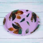 Поднос пластиковый «Волшебные перья» 25см сиреневый