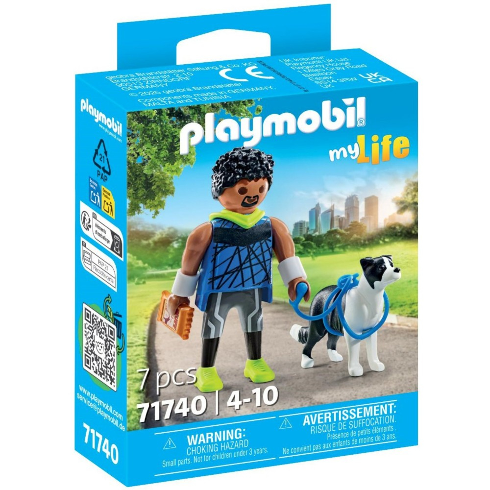 Playmobil 71740 my Life Бегун с бордер-колли 7 деталей — фото 1