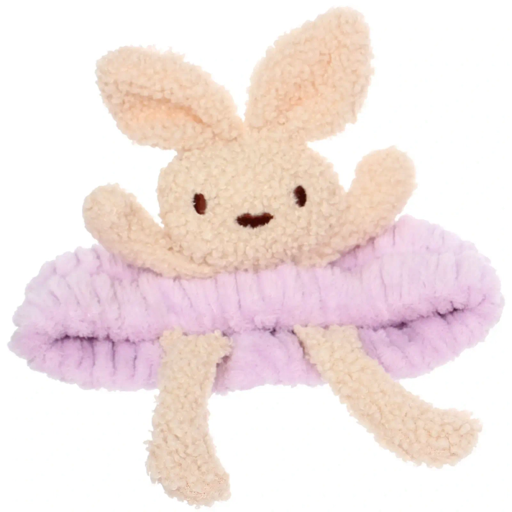 Повязка на голову косметическая «ДАЙМОНД Ми», зайки с лапками, цвет лавандовый, серый, и бежевый, 20*5.5см (ZIP пакет)