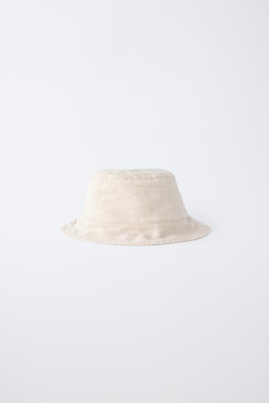 ZARA ПАНАМА ИЗ 100% ЛЬНА, СВЕТЛО-БЕЖЕВЫЙ