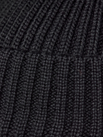 Шапка вязаная-резинка весенняя/осенняя КЭП(Черный) с 2 отворотами