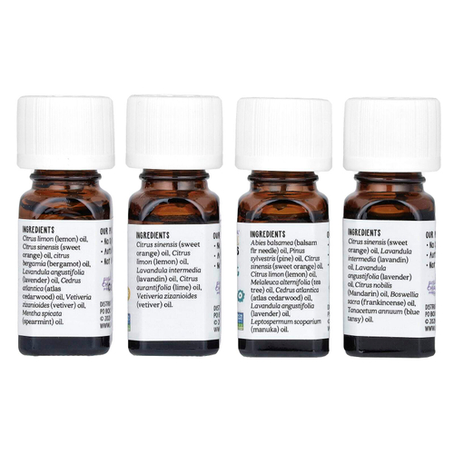 Aura Cacia, Kids, смеси эфирных масел, 4 флакона по 7,4 мл (0,25 жидк. унц.)