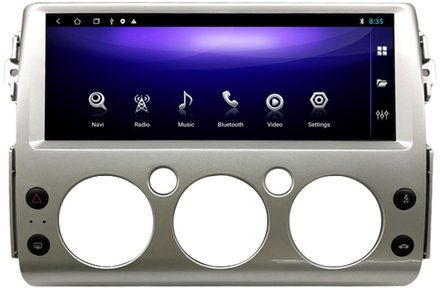 Магнитола для Toyota FJ Cruiser 2005-2022 (цвет рамки серебро) - Carmedia KP-T1216S монитор 12.3" на Android 12, 6Гб+128Гб, CarPlay, 4G SIM-слот