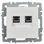 BRITE Розетка компьютерная двойная кат.5E RJ45 РК10-2-БрБ белый IEK