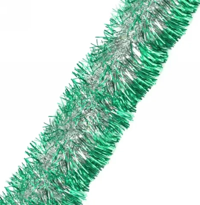 Мишура 2м 9см «Серебряный блеск» зеленый