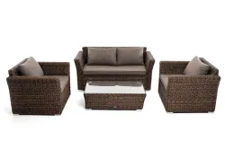 "Капучино Сингл" лаунж-зона из искусственного ротанга (гиацинт), цвет коричневый