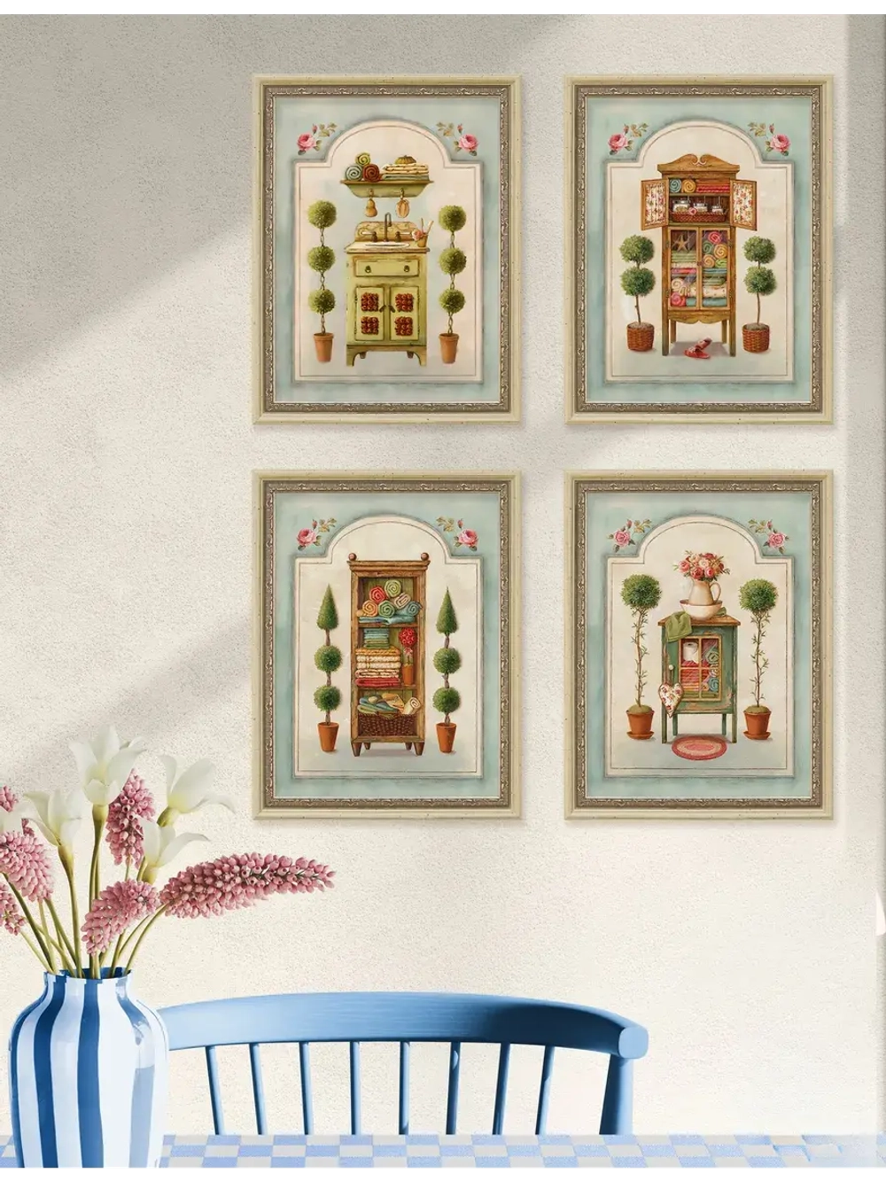 Картины на стену интерьерные 21*27 см 4 шт.