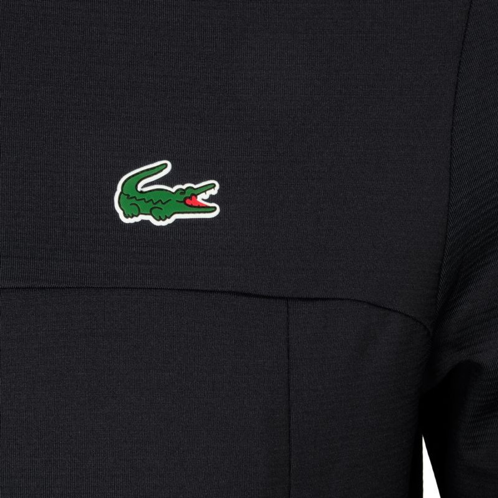 Мужская теннисная кофта Lacoste Men's SPORT Stretch Zippered Collar Sweatshirt - black