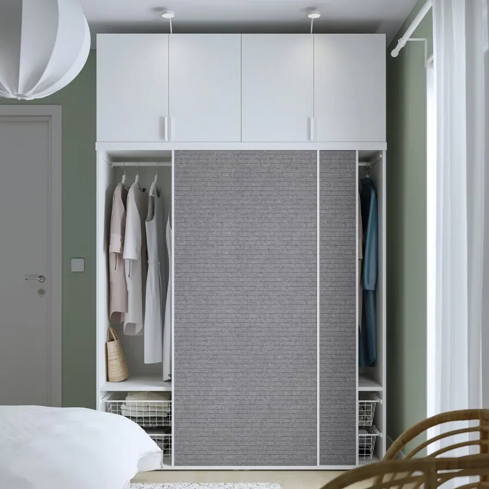 Шкаф 6-дверный - IKEA PLATSA/ПЛАТСА ИКЕА, 157х160х241,1 см, белый/темно-серый