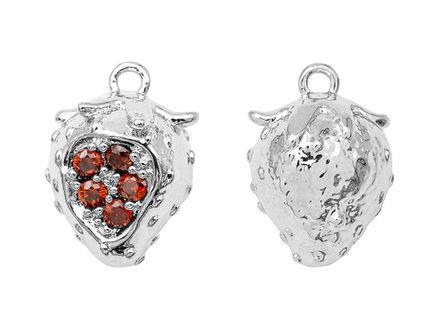 Подвеска "Клубничка" 11мм, со стразами