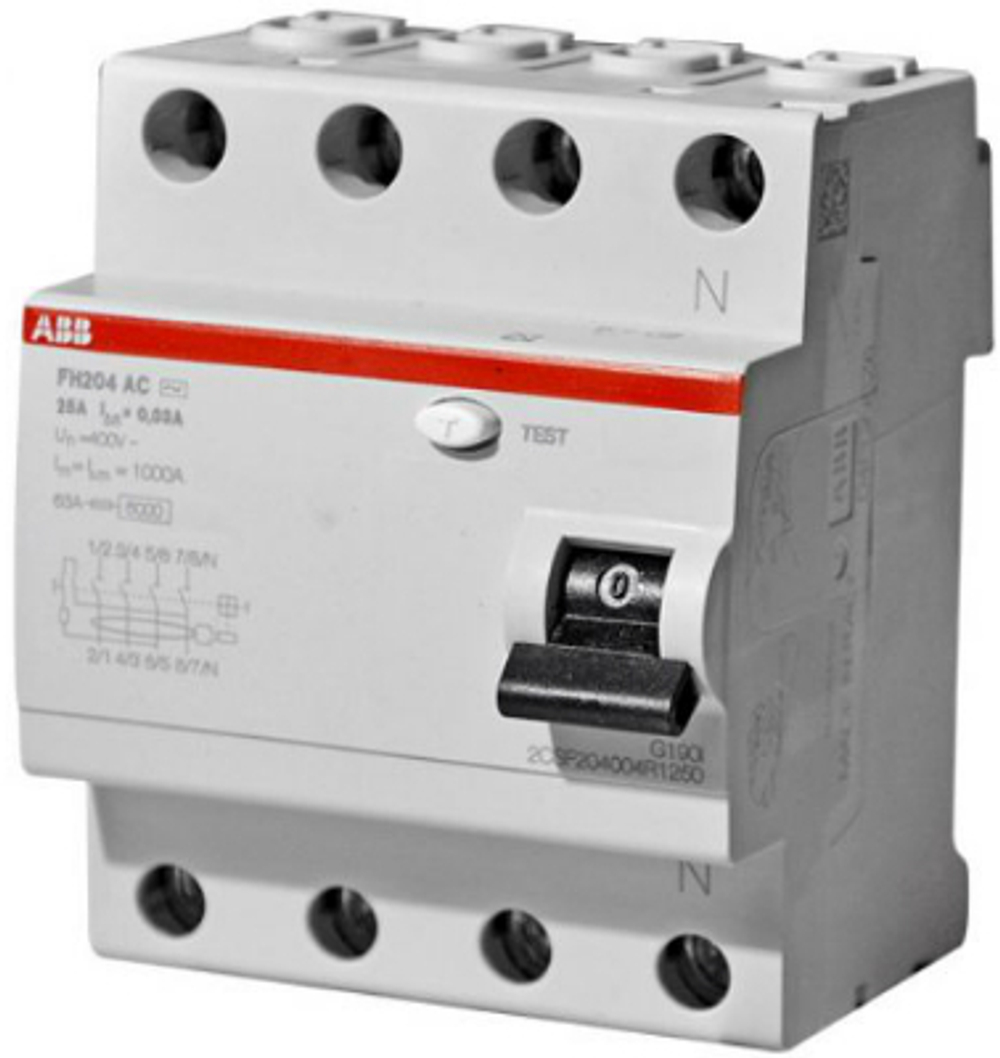 Выключатель дифференциального тока (ВДТ, УЗО)  ABB 2CSF204004R1250
