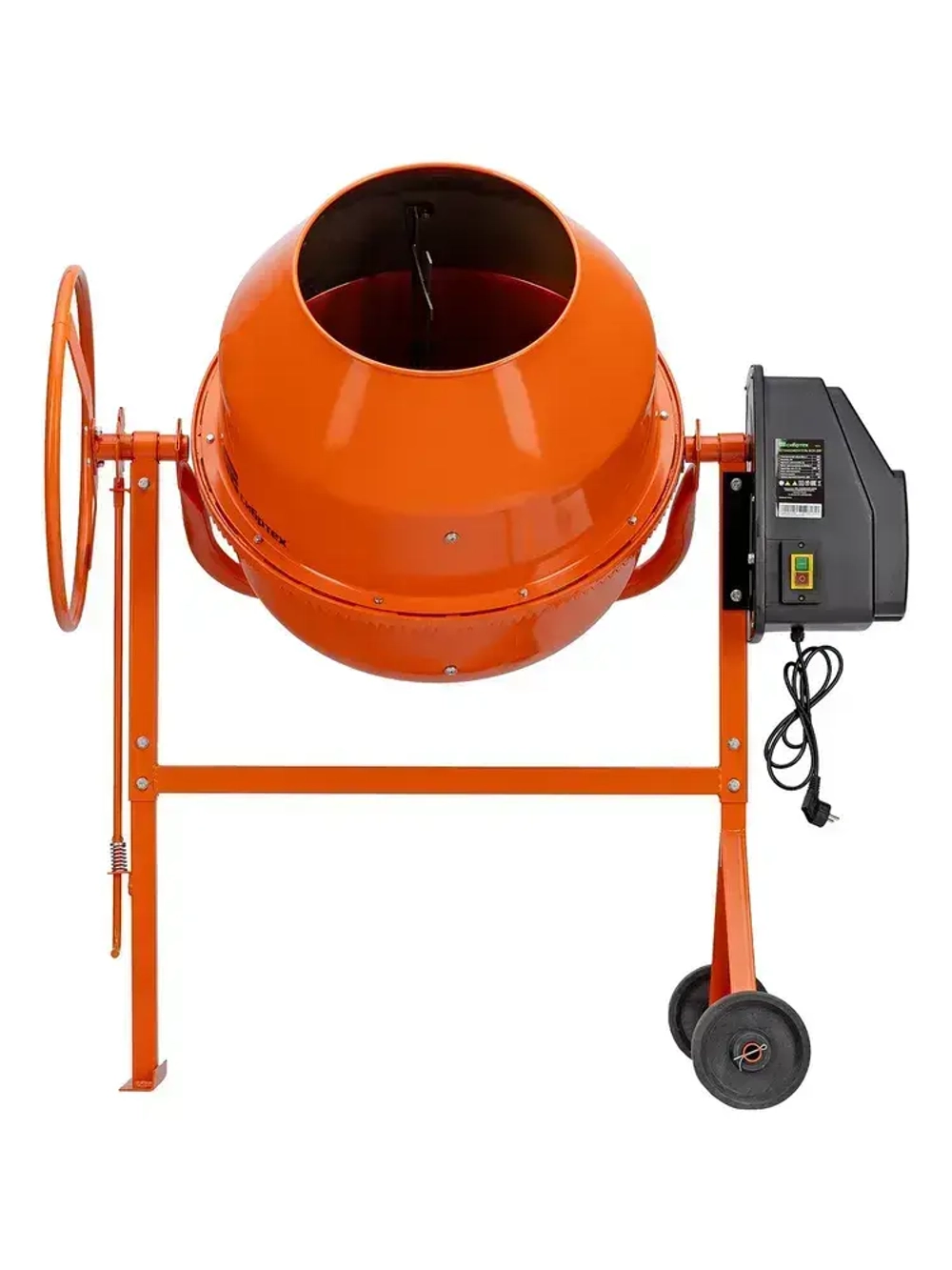 Бетономешалка строительная СИБРТЕХ, БСН-200, 200 л объем бака и 800 Вт мощность, чугунный венец и поликлиновый ремень, защита от перегрева и случайного пуска, без редуктора, бетоносмеситель, 95514