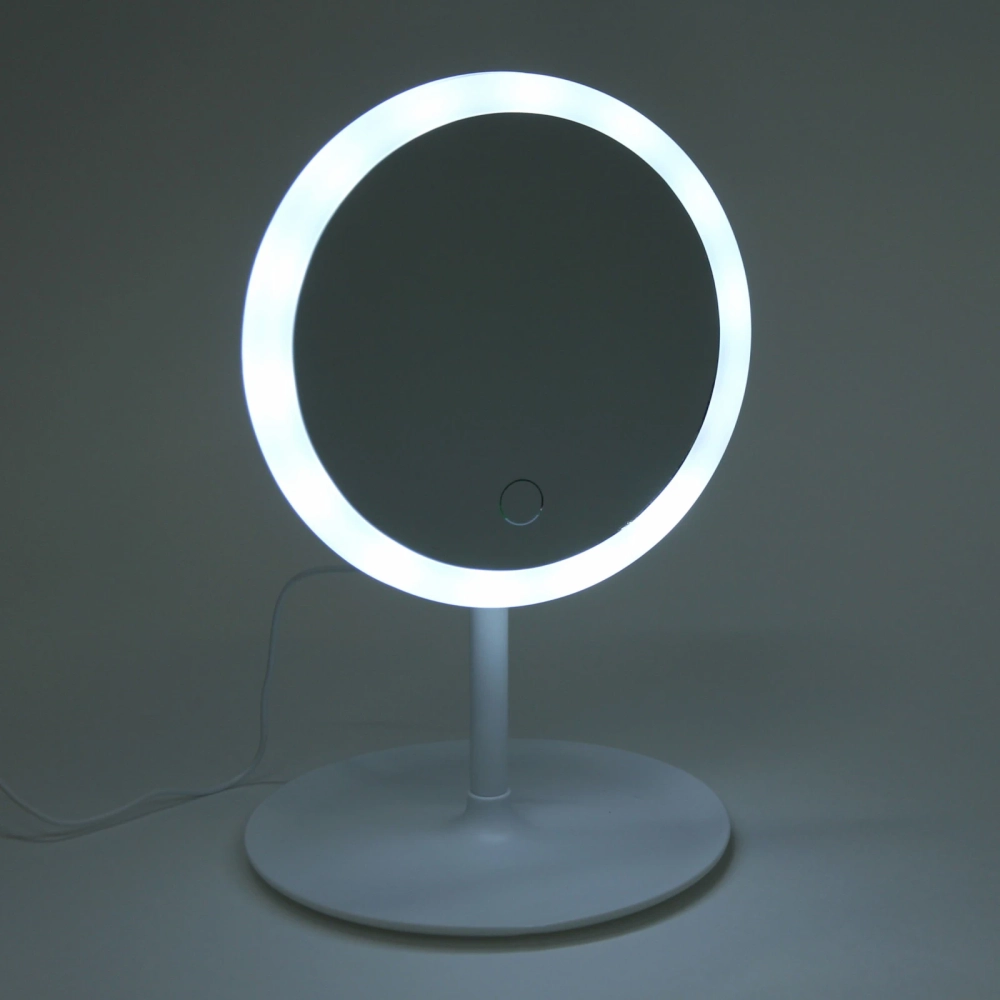 Зеркало настольное с подсветкой на подставке «SVETi», цвет белый, USB, 28*18см