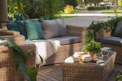 "Капучино Дабл" лаунж-зона из искусственного ротанга, цвет соломенный