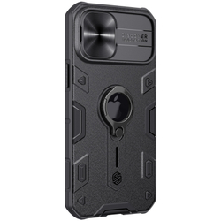 Чехол для телефона iPhone 12 Pro Max от Nillkin серии CamShield Armor Case с кольцом и металлической защитной шторкой для задней камеры