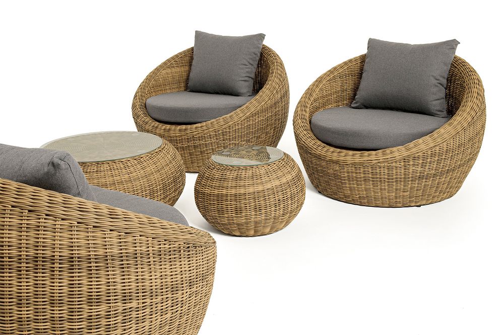 "Барселона" лаунж-зона из искусственного ротанга, цвет соломенный