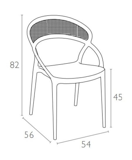 Кресло пластиковое Sunset белое
