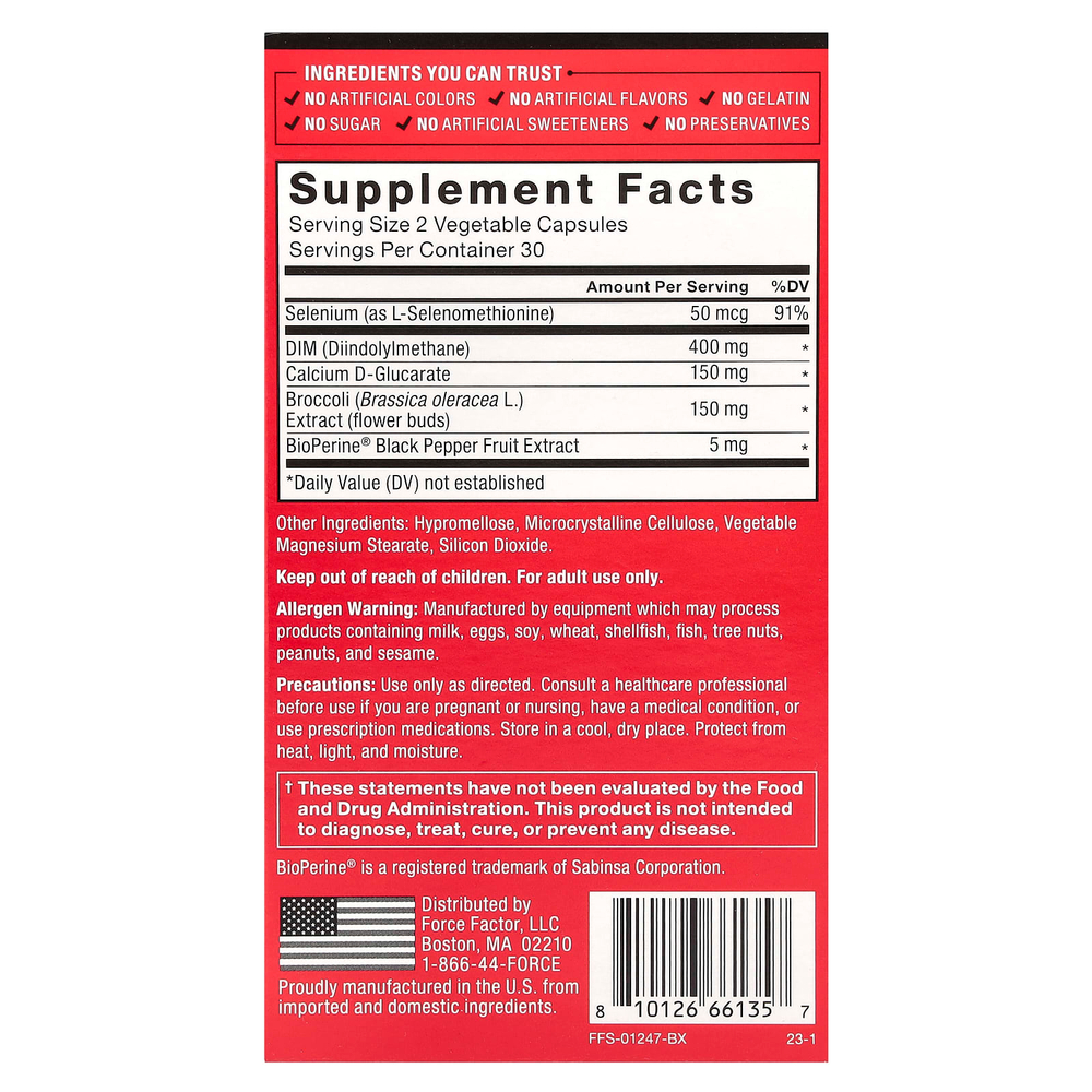 Force Factor, Fundamentals, DIM Max, 60 вегетарианских капсул