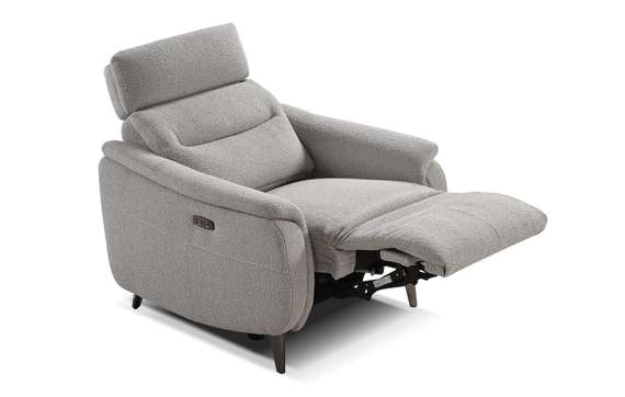 Кресло-реклайнер Level, серое букле