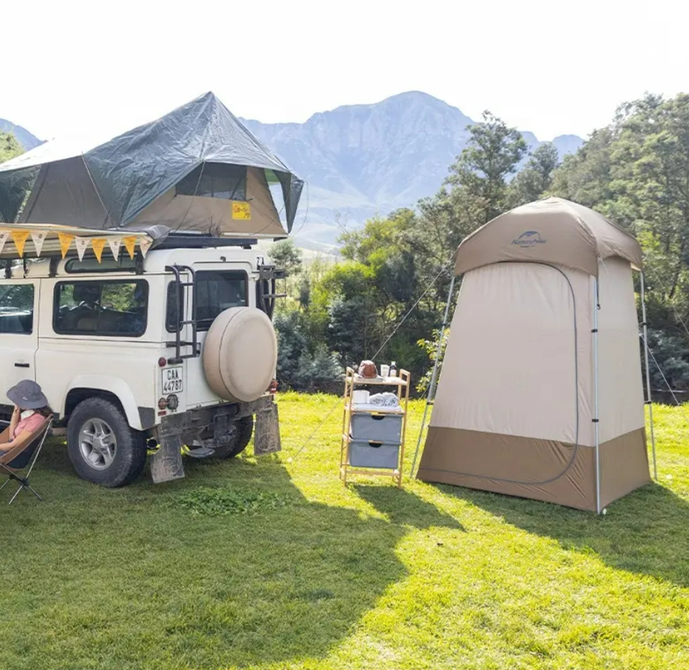 Палатка Naturehike душ-туалет, алюминиевый каркас, коричневый