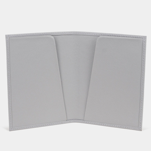 Обложка для паспорта из натуральной кожи теленка, серого цвета