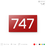 Номер на дверь 747, табличка на дверь для офиса, квартиры, кабинета, аудитории, склада, красная 120х70 мм, Айдентика Технолоджи