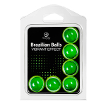 Набор из 6 шариков с массажным маслом с эффектом вибрации Secret Play Brazilian Balls