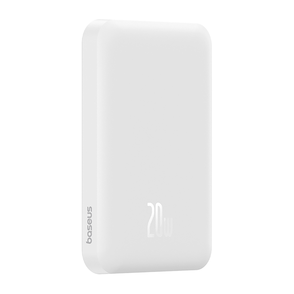 Внешний аккумулятор + Беспроводная зарядка Baseus Magnetic Mini C+Qi 5000mAh 20W (MagSafe) - Stellar White