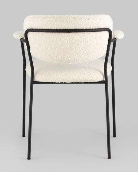 Стул Carol с подлокотниками, белое букле