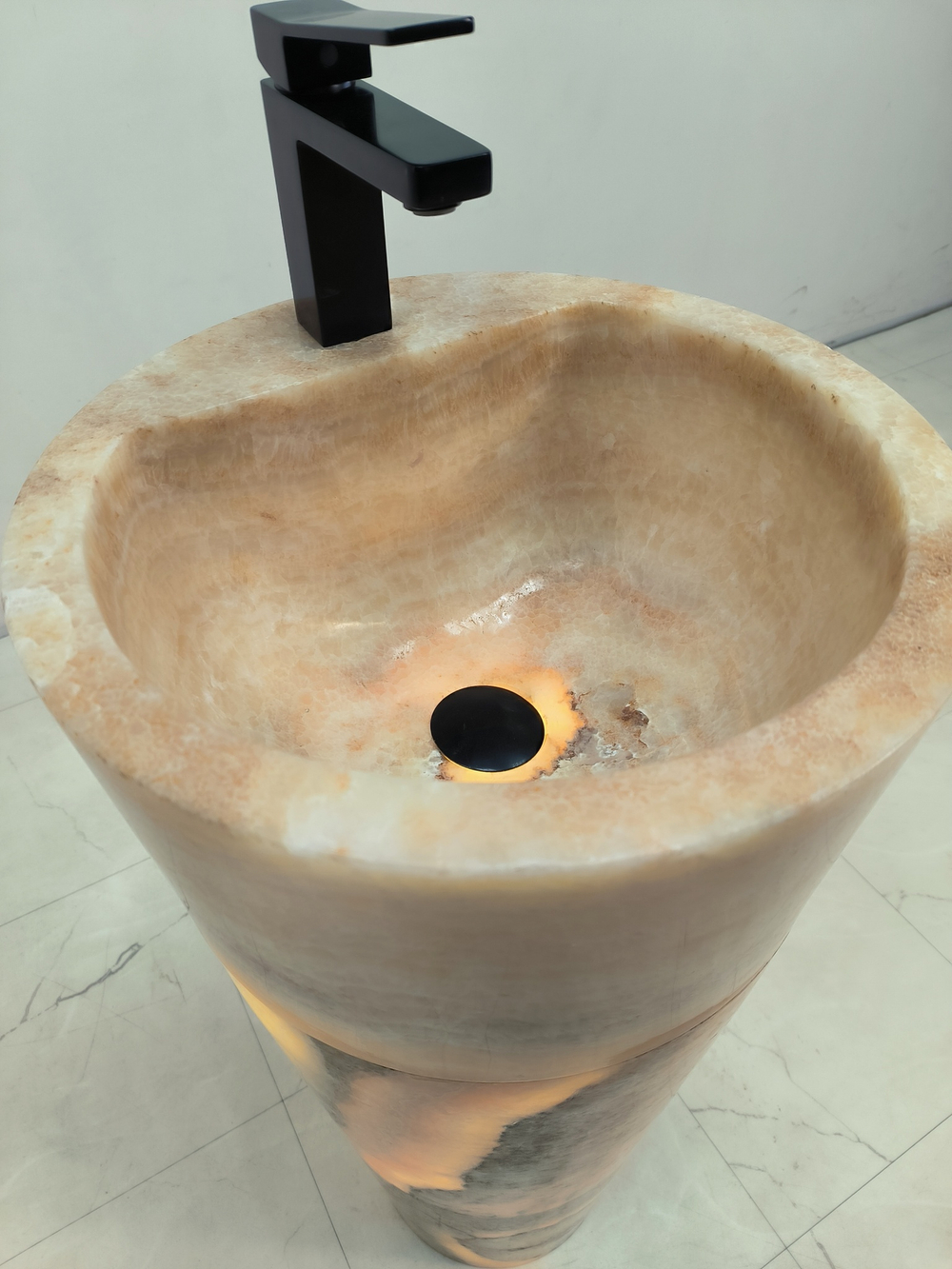 Раковина напольная из оникса Yellow ON-61358 (40*40*90)