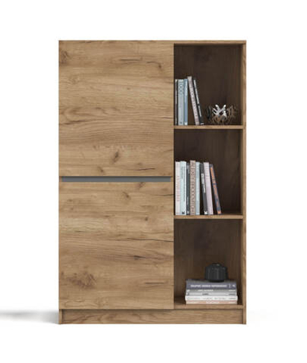 Шкаф-витрина Сплит Крафт табачный, Серый графит