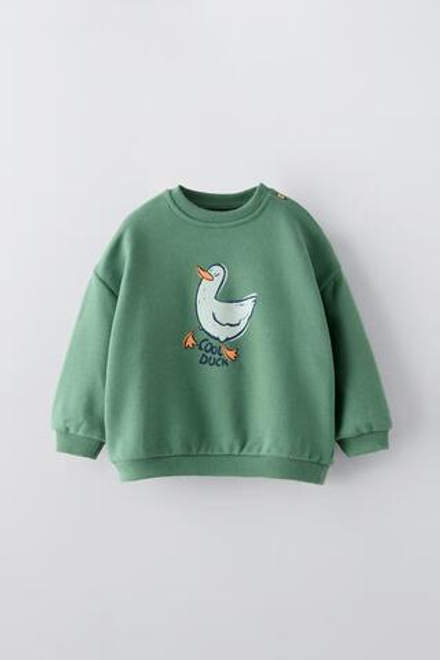 ZARA ТОЛСТОВКА "УТКА", ЗЕЛЕНЫЙ