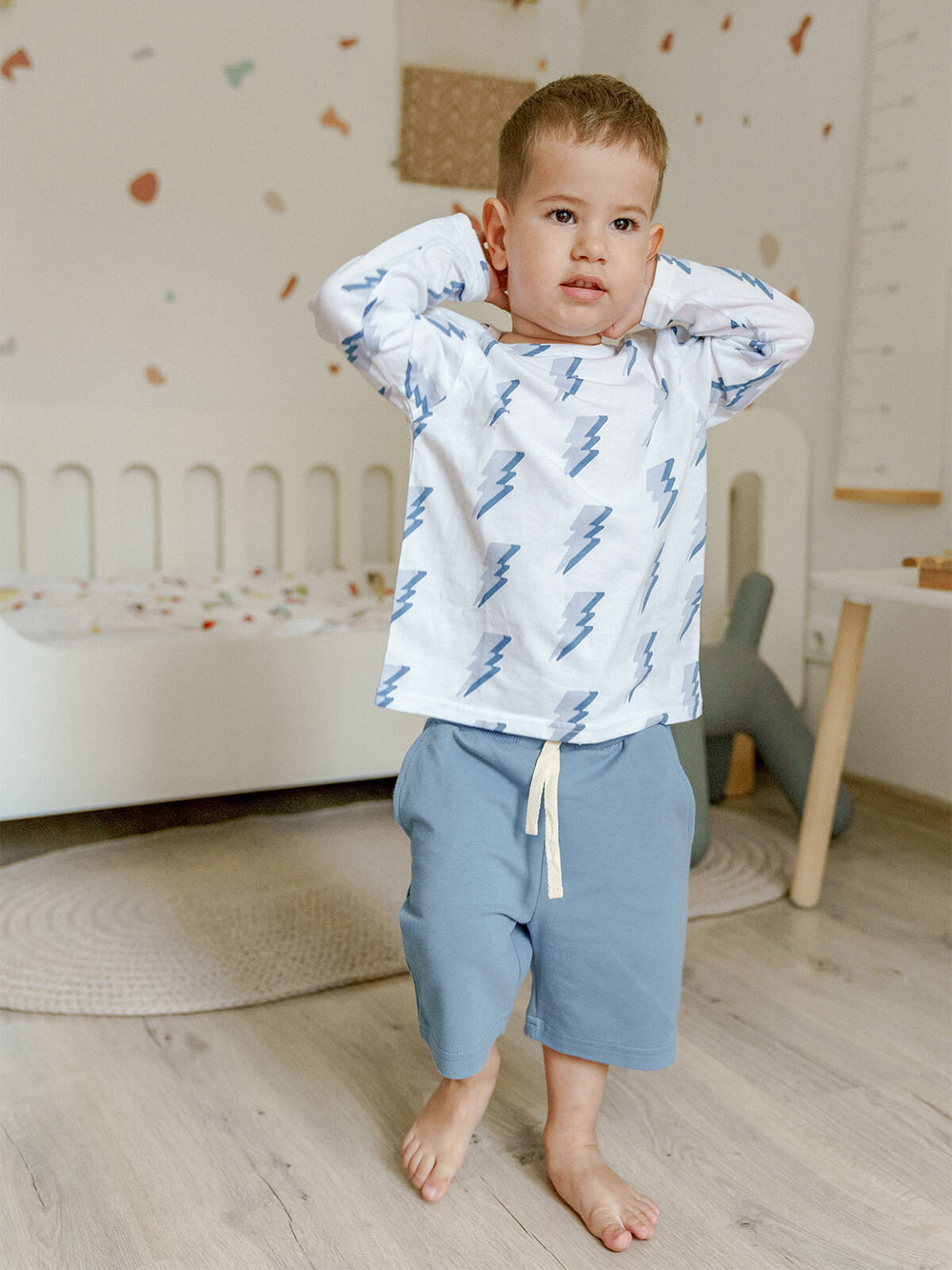 Шорты удлиненные Mjölk Blue Shadow/White Sand, сет 2 шт.