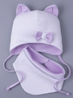 Шапка для девочки с ушками осенняя и снуд