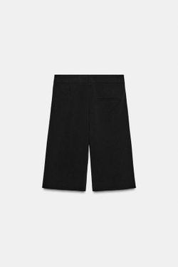 ZARА ДЛИННЫЕ БЕРМУДЫ СО СКЛАДКАМИ, ЧЕРНЫЙ